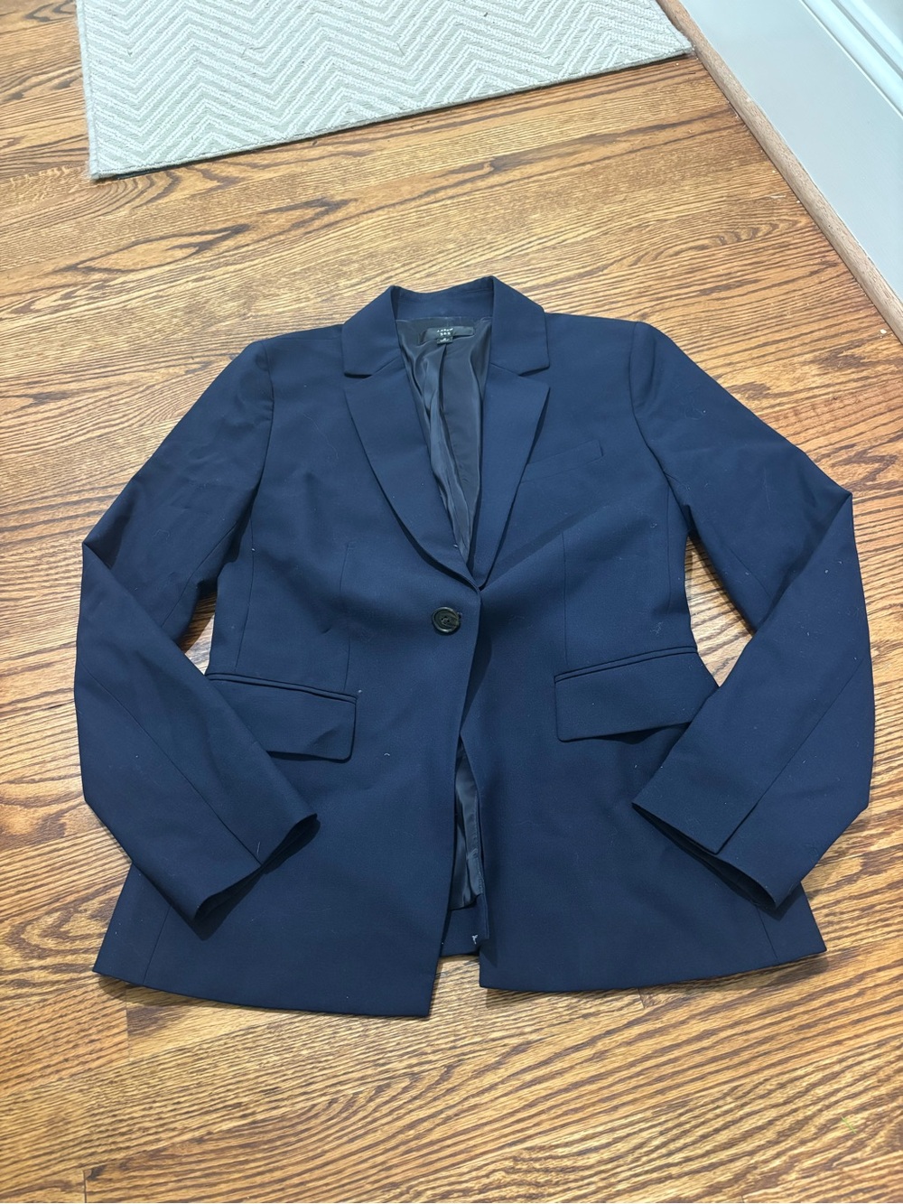 J. Crew Women 365 Wool Blend Blazer Single Button Navy Blue Size 2 Preppy - Picture 3 of 6